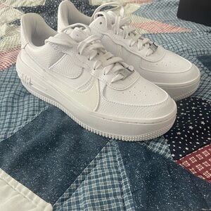 Nike AF1 Platform White Sneakers